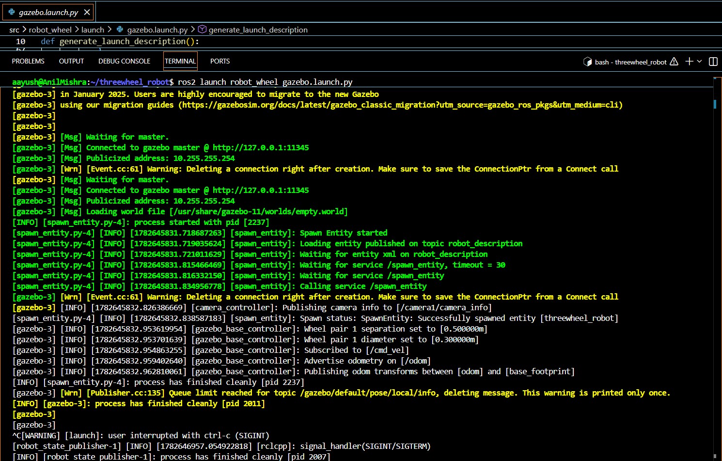Gazebo Output